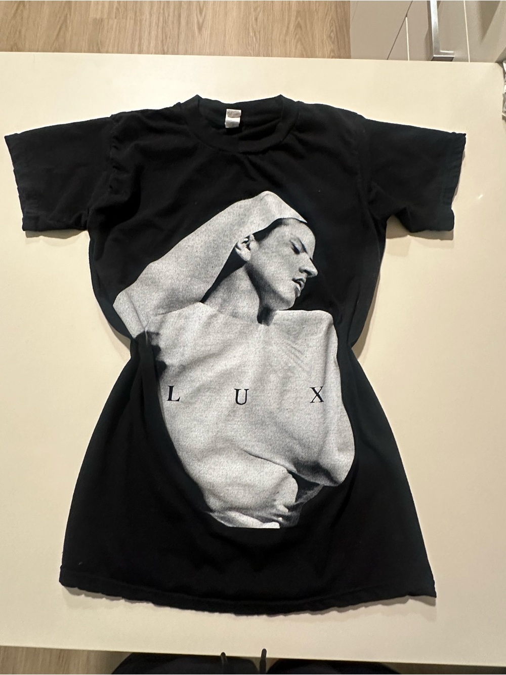 Rosalia Black Graphic Tee Featuring 'LUX' Photo Print LUX tour